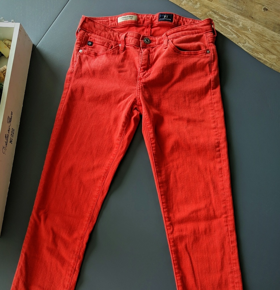 Adriano Goldschmied red skinny jeans